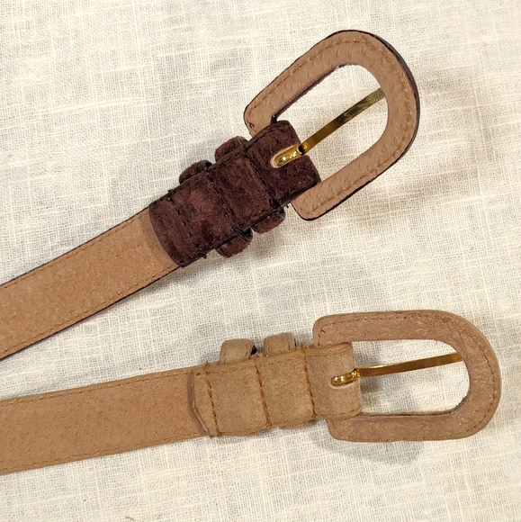 Lot of 2 Laura Gayle Suede Leather Belts Brown Tan Women's Sz XL - Picture 7 of 11